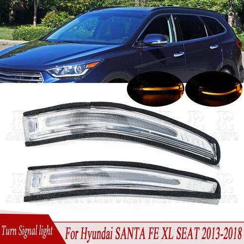 Luz LED de señal de giro para espejo retrovisor de coche, lámpara para Hyundai Santa Fe XL Seat 2013-2016 2017 2018, 87613B8000 87623-B8000