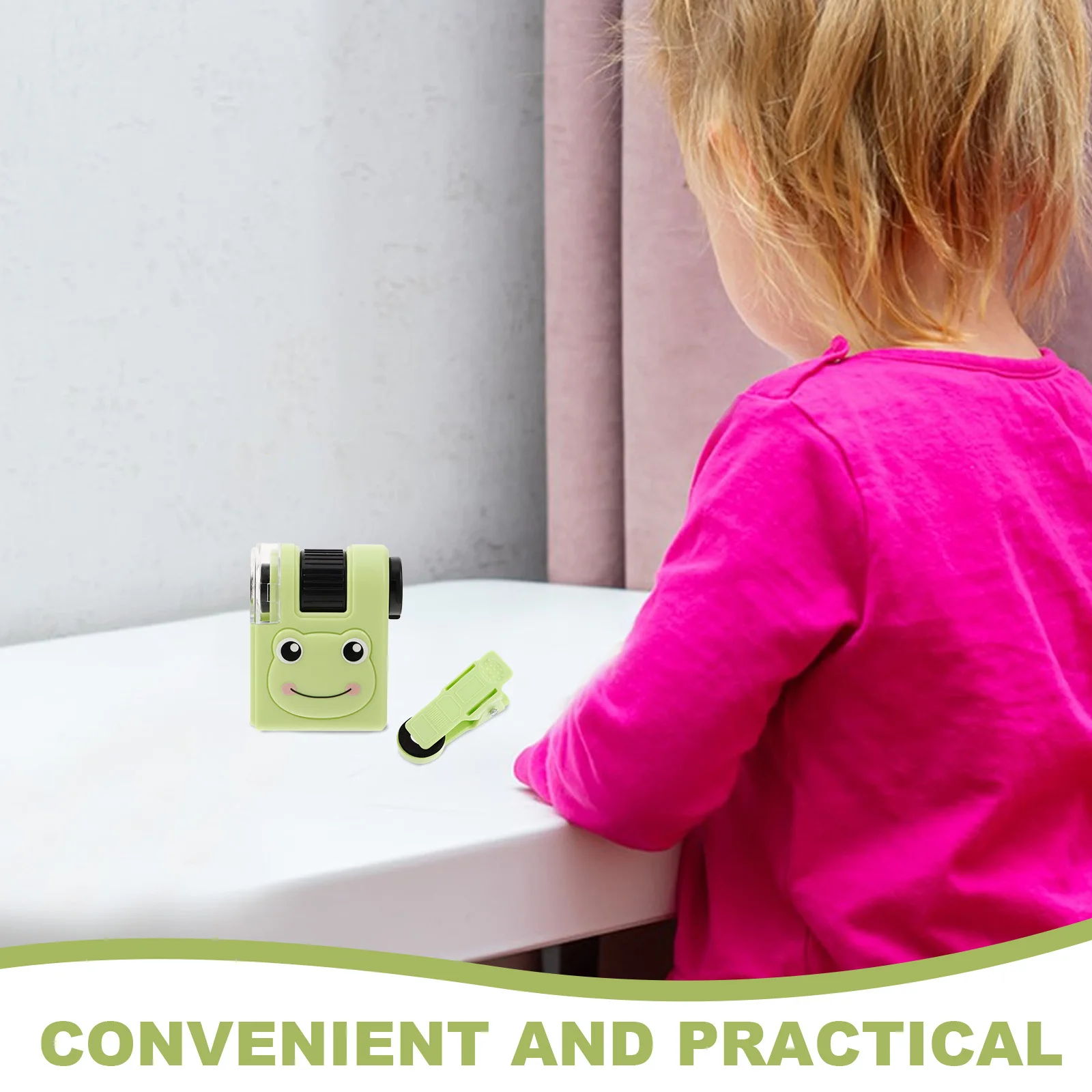 Mini Mikroskop dla Dzieci Przenośne Urządzenie Optyczne Monokularowe z Podświetlaną Soczewką do Szczegółowego Obserwacji Próbek - Nauka Stała się Zabawną