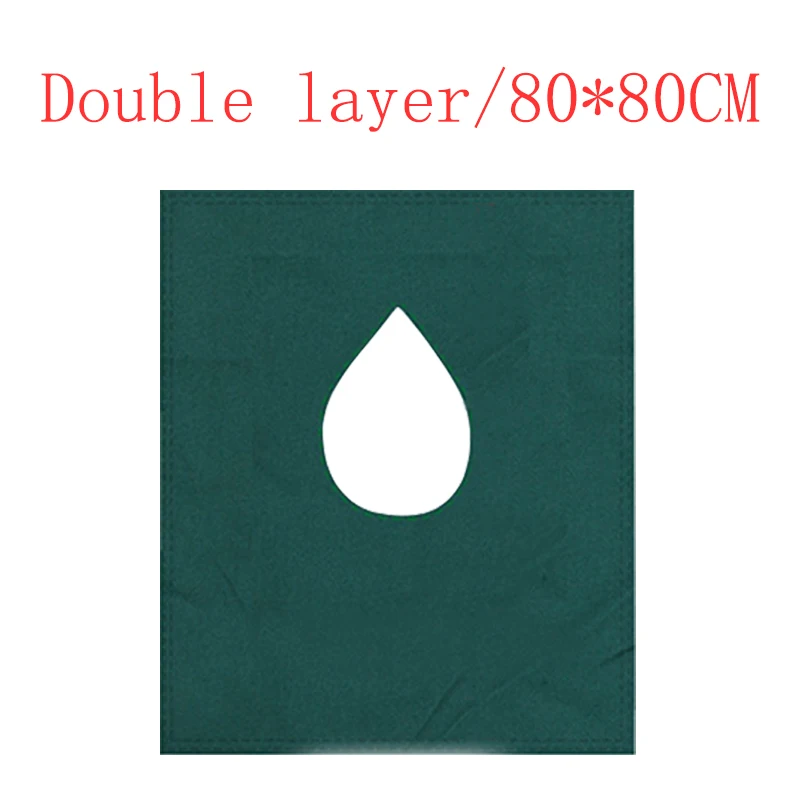 Dental Oral Cavity Cotton Cloth Hole Towel Can Be Disinfected Square Towel Surgical Bag Cloth Hole Towel Dark Green