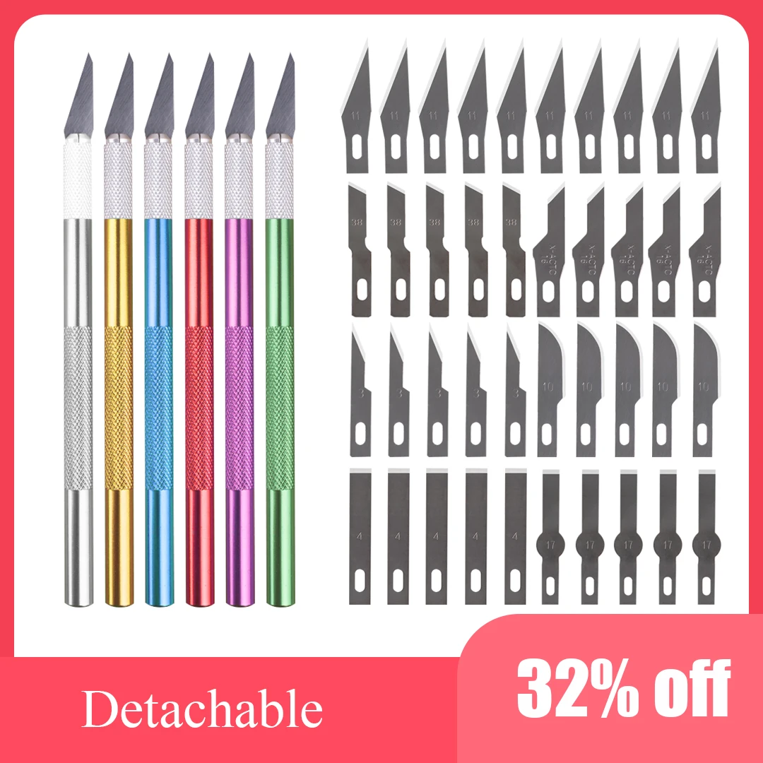 Гравировальный нескользящий набор для фотографий из металла с лезвиями 45/40/5 шт. и алюминиевой коробкой