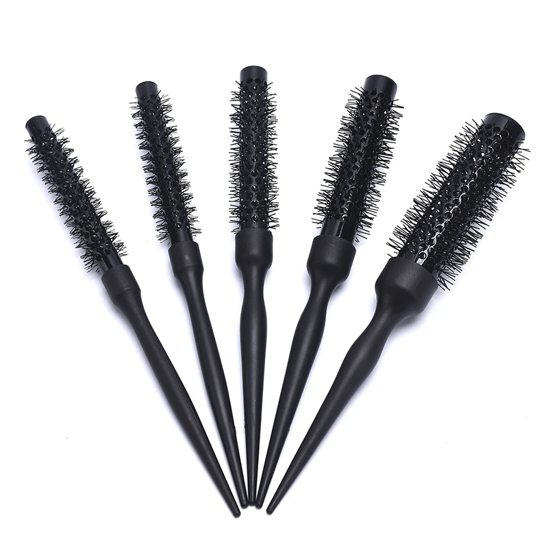 Profissional Round Hair Roller Combs, Long Handle Cerdas, Cabeleireiro Combs, Curling Brush, Styling Tools