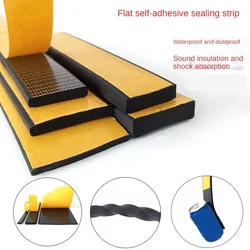 10m EPDM Self Adhesive Sponge Seal Strip Rubber Black Foam Strong Single-sided Adhesive Soundproof Anti-collision Seal Gasket
