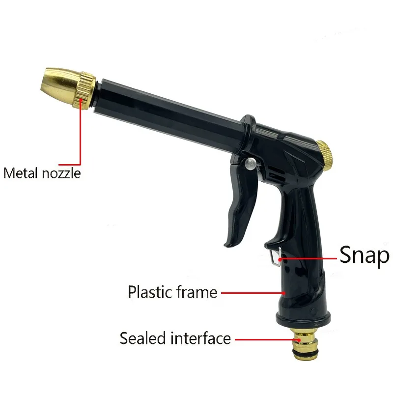 Portable High-Pressure Water Gun Cleaning Car Wash Machine Garden Watering Hose Nozzle Sprinkler Foam Thread Quick Connector