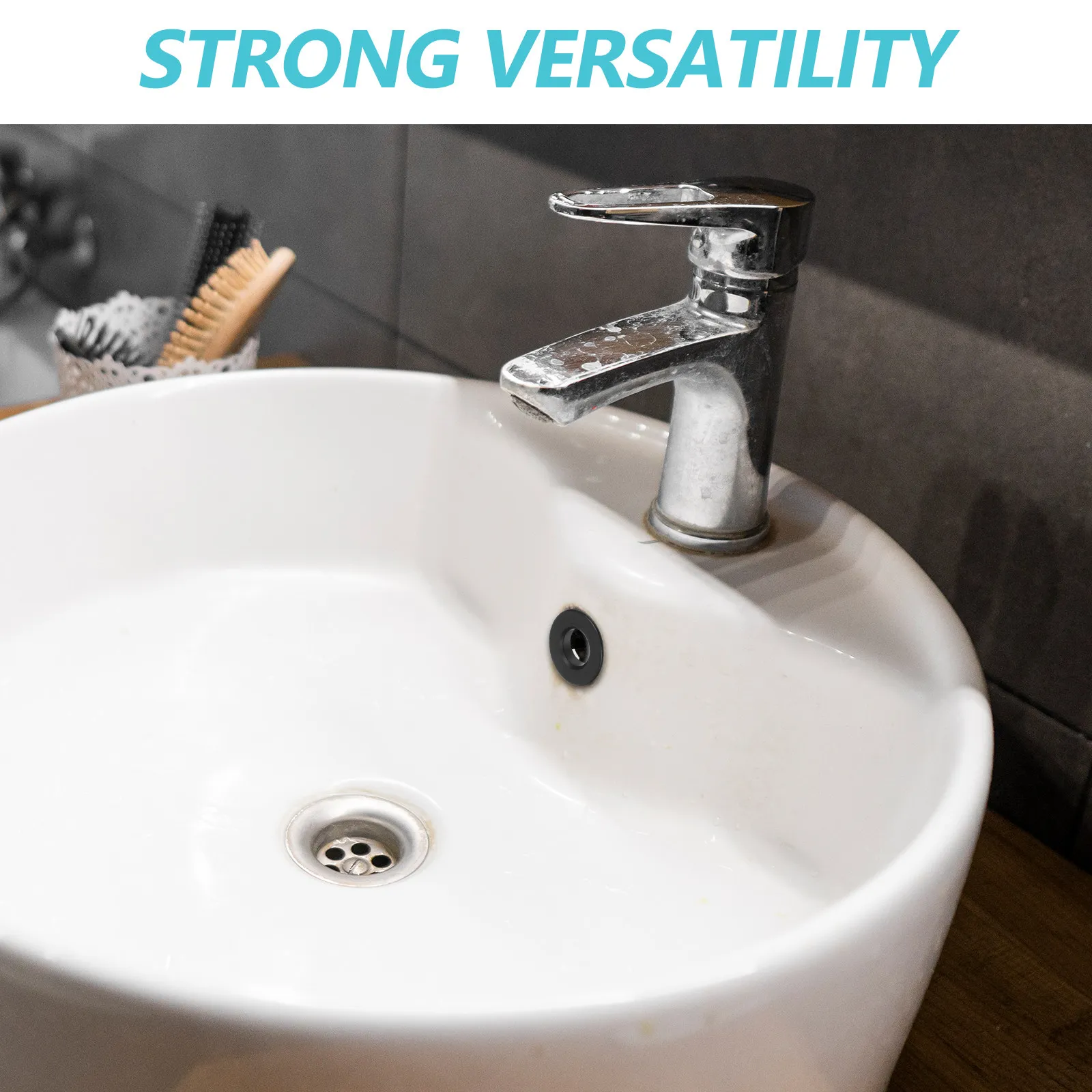 2Pcs Sink Overflow Decorative Cover Overflow Hole Ring Anticlogging Waterproof Seal Bathroom Basin Trim Washbasin Plug