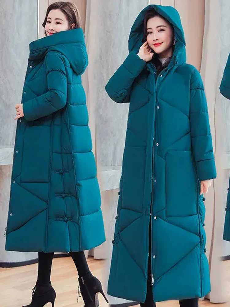 Warm Women Winter Hoodies Parkas Jacket Casual Thick Elegants Abrigos Quilted Overcoat Korean Slim New Cotton Padded Parcas Coat