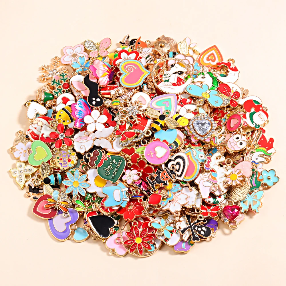 

More Than 5000 Styles Random Mixed 20Pcs Hearts Flowers Animals Charms Jewelry Making Earrings Necklace DIY Accessory Wholesale