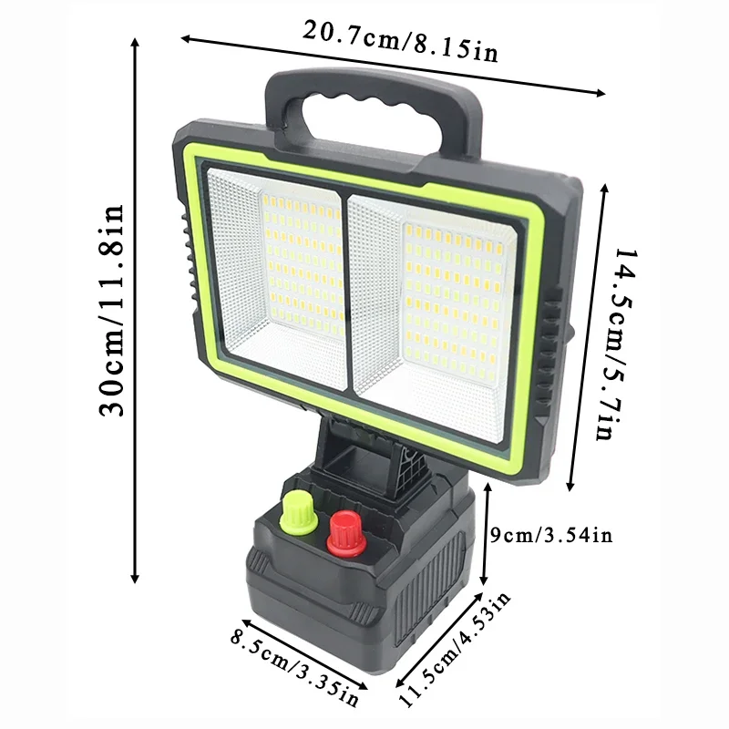 Lanternas solares portáteis com USB, holofote impermeável, pátio ao ar livre Camping Lights, holofote, holofote, escurecimento LED, lâmpada de trabalho