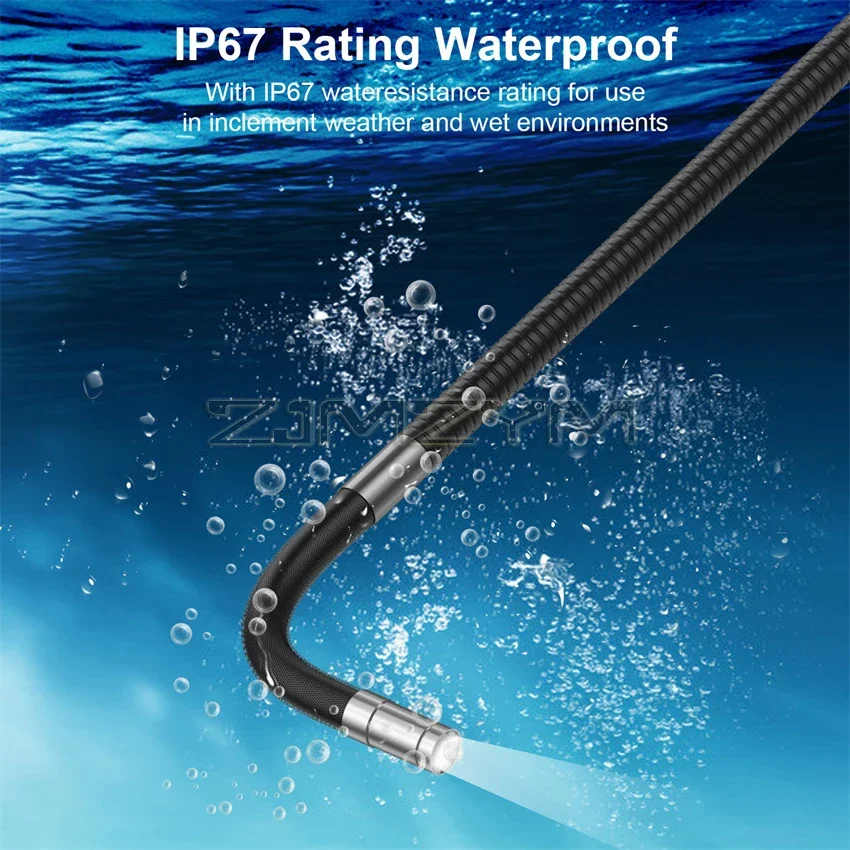 6mm  1m 2m Articulating Inspection Camera 2 Way 180 Degree Steering Industrial Endoscope 5" Screen 6 LED with Tool Case