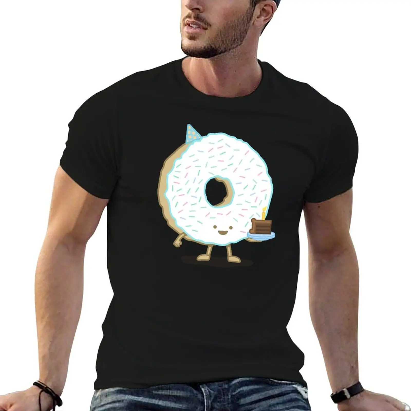 The Birthday Party Donut T-Shirt Casual Everyday Wear T-Shirt