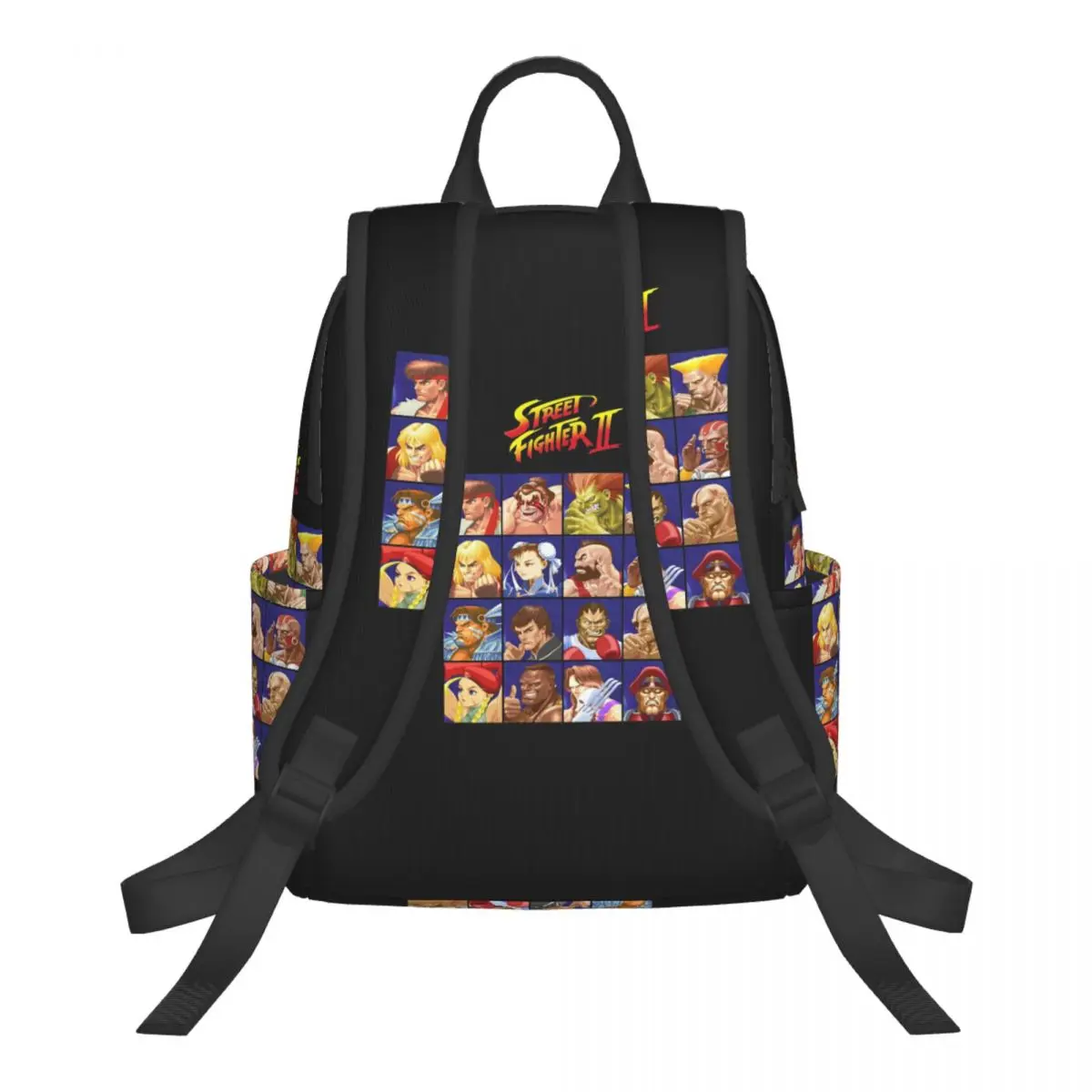 Defeated Portraits Super Street Fighter  Student Backpack School Bag Hiking Travel Daypack for Men Women Bookbag Shoulder Bags