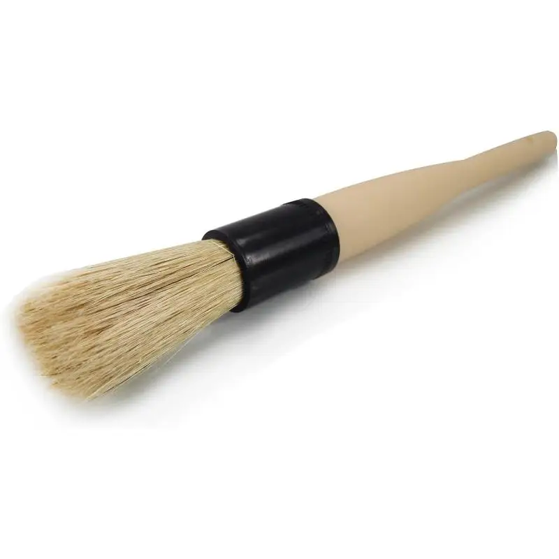New Boars Hair Detailing Brush Gentle Scratch Free Cleaning For Wheel, Grilles,Emblems,And Interior Surfaces,Versatile Multi