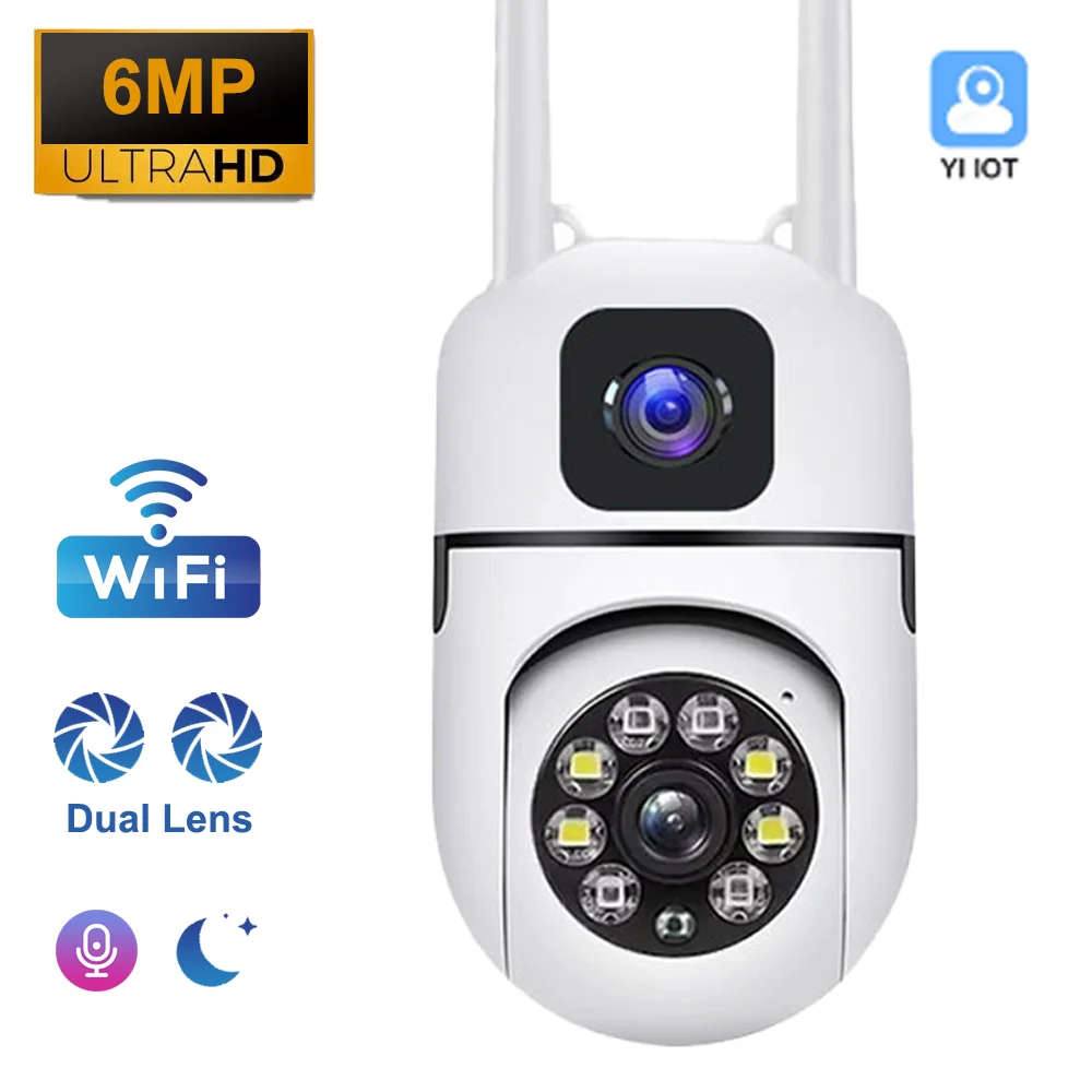 camera de vigilancia sem fio camera ip de seguranca 6mp hd lente dupla externa a prova dwireless agua wifi camera ptz rastreamento automatico 01