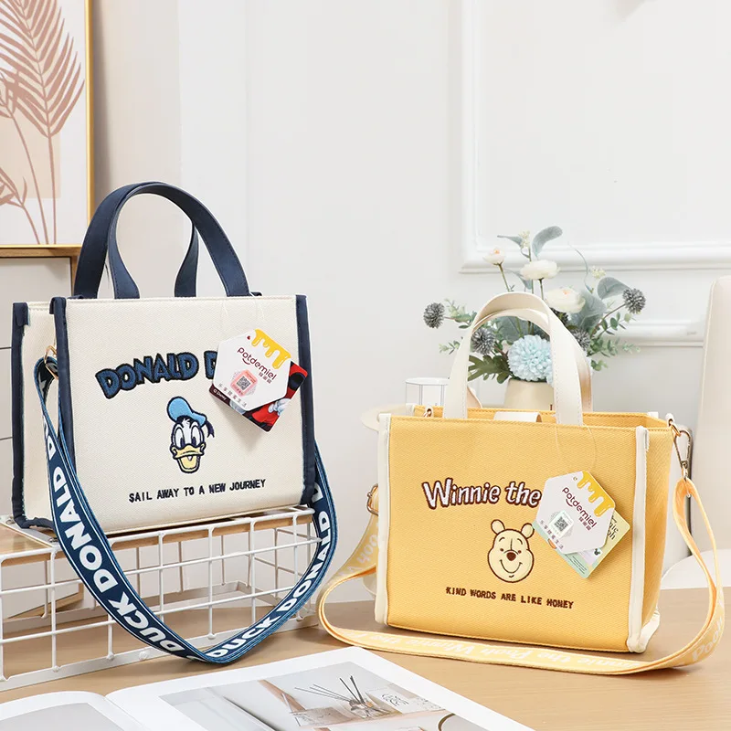 Disney Donald Duck cute retro handbag Winnie the Pooh cartoon contrasting colors light casual shopping shoulder messenger bag