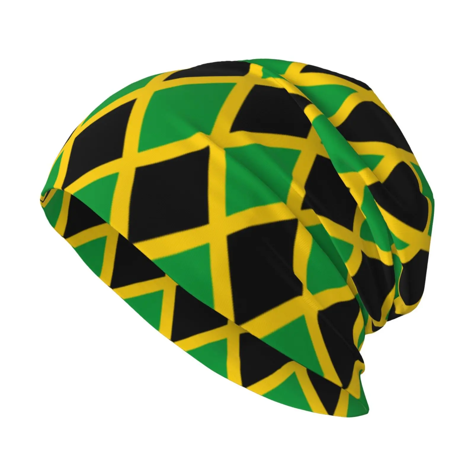Jamaica Flag Printed Warm Soft Knitted Hat Lightweight Casual Hat Type Loose Chemotherapy Hat Cancer Patient Headwear Gift