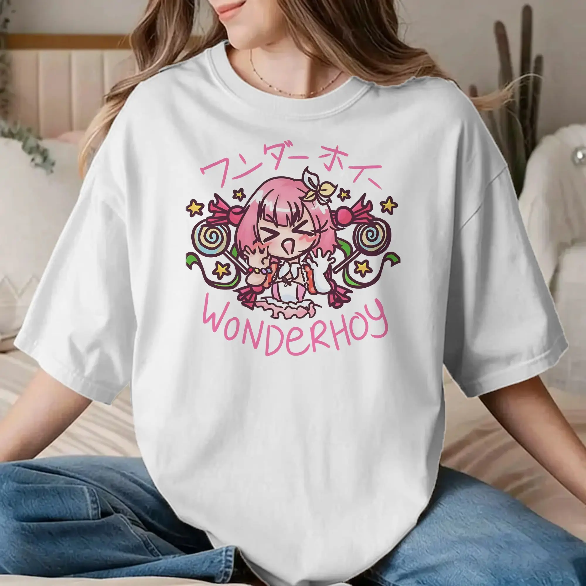 Unique Chibi Emu Otori T-Shirt Men Women Crew Neck Pure Cotton T Shirt Singer Anime Short Sleeve Tees Original Tops
