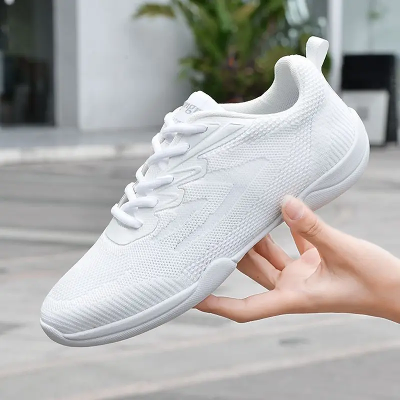 Aerobics Shoes Women Skills Children Soft Soled Square Dance Competition Training White Shoes Cheerleading Bodybuilding Sneakers