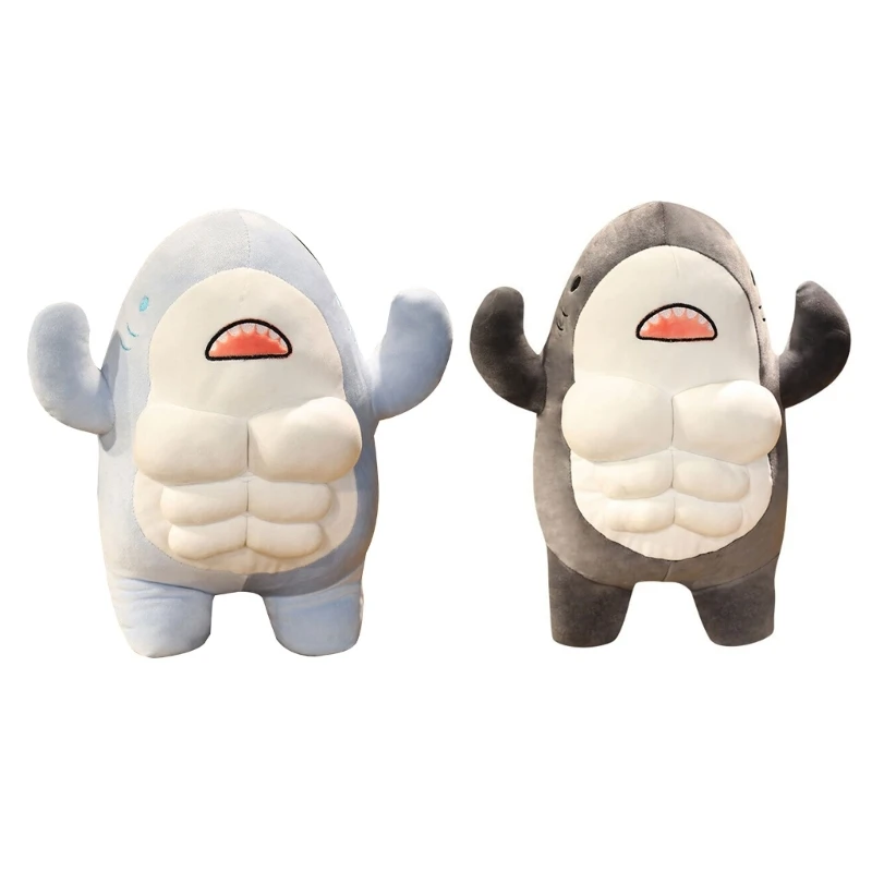 Funny Muscle Shark Plush Must Toy for Toy Enthusiasts Plush Collector Drop shipping