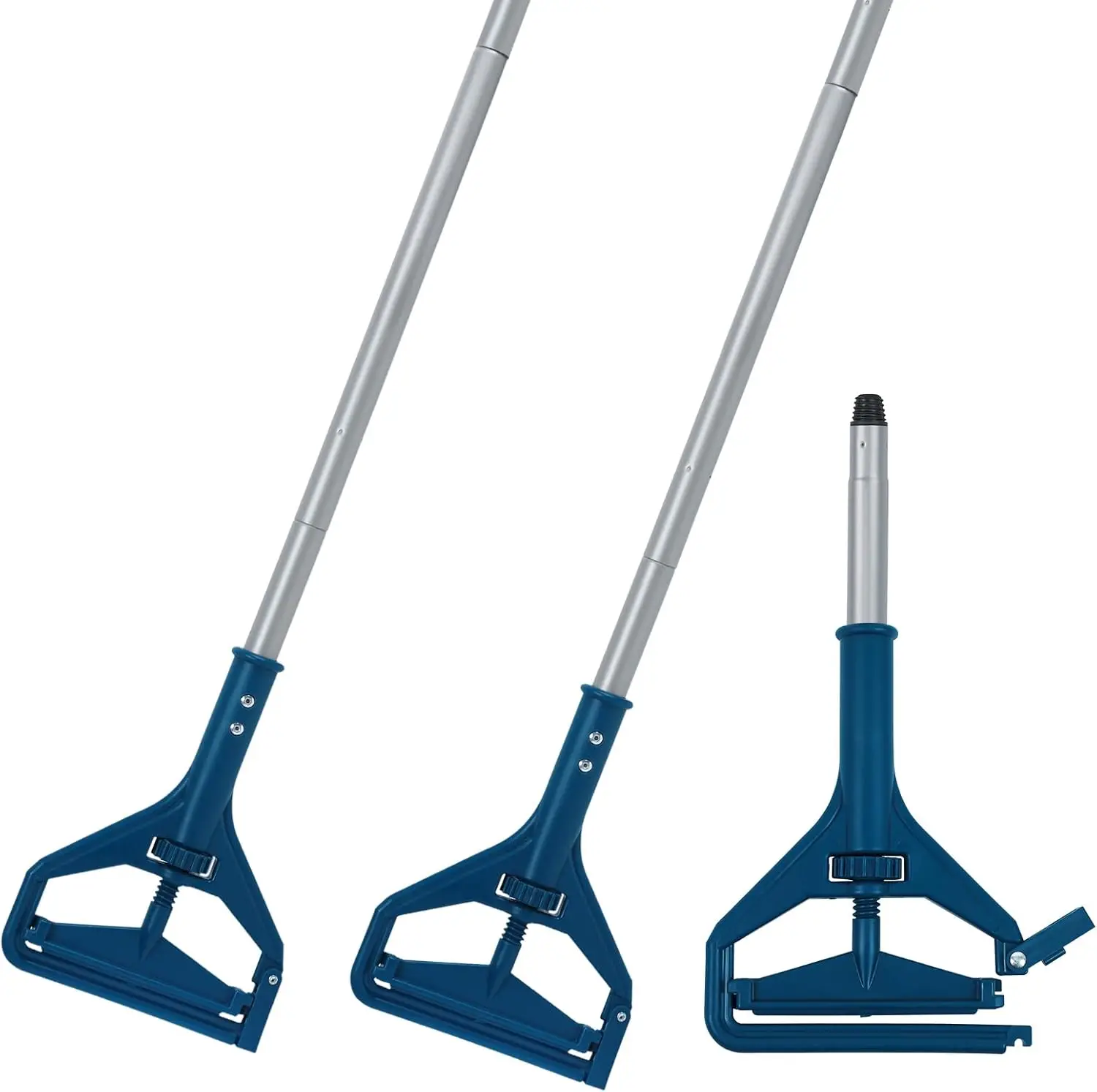 

2PK Commercial Quick-Change Iron Mop Handle, Heavy Duty Mop Head Replacement Holder for Wet Mop Floor Cleanig, Janitor Suppli