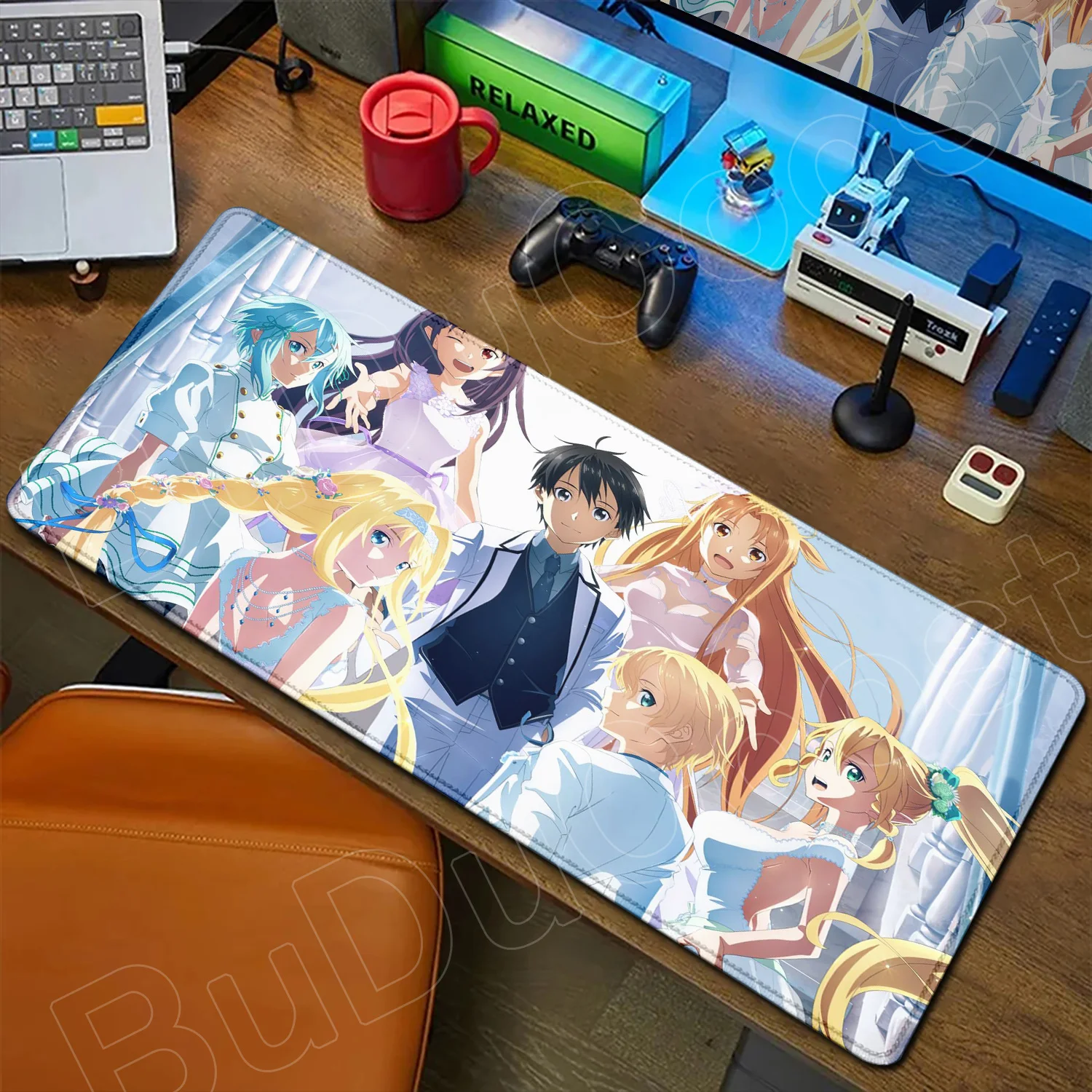 

Sword Art Online Sao Yuuki Asuna Anime Mouse Pad Game Large Non-slip Rubber Durable Mousepad XXL Laptop Desk Mat HD Keyboard Pad