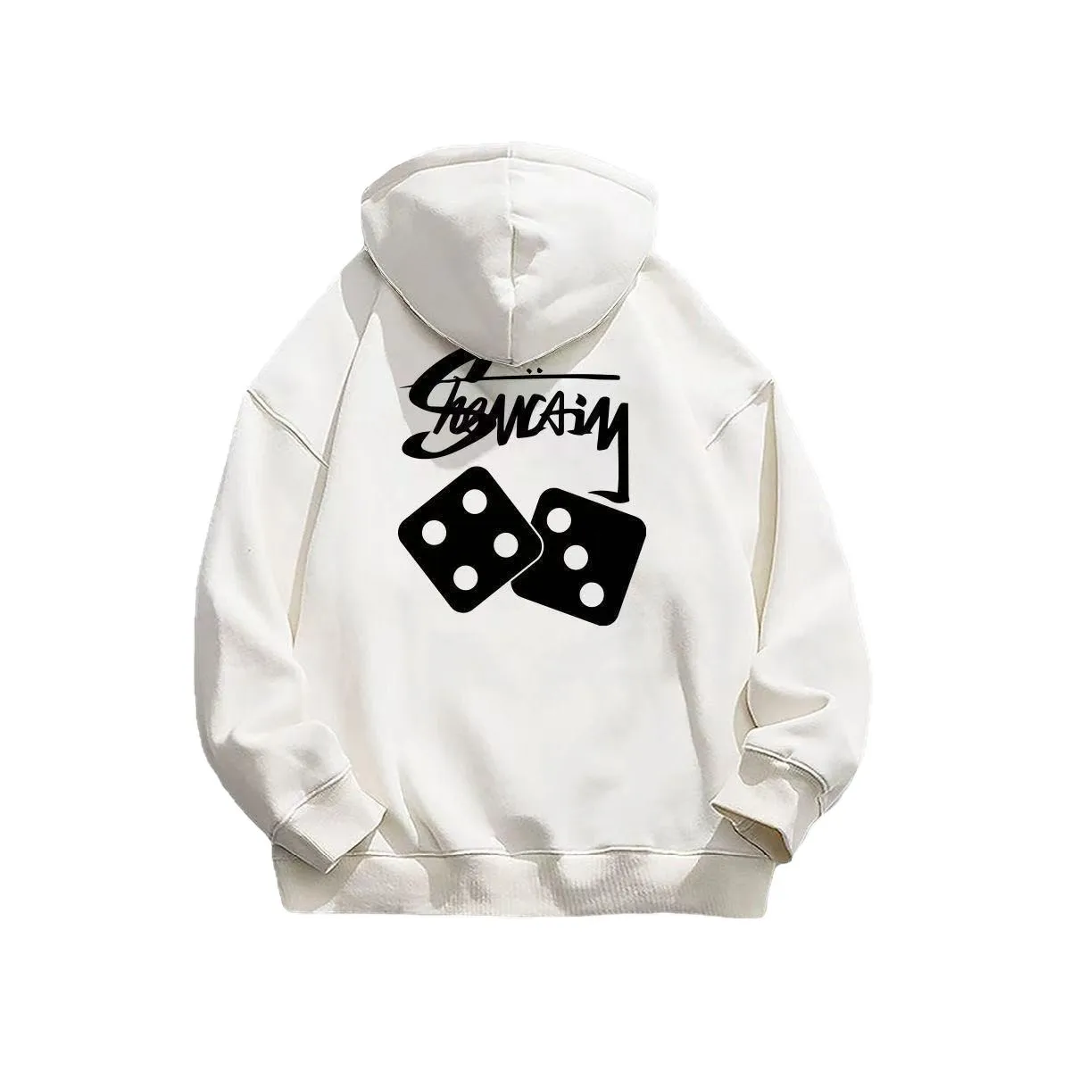 النمط الأمريكي فضفاضة تناسب هوديي المرأة مبطنة بالصوف البلوز العصرية نمط هندسي مطبوعة مريحة عارضة أعلى #5