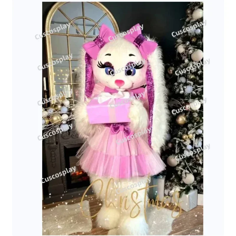 New Adult Halloween Christmas Cute Hare Rabbit Mascotte Fancy Cartoon Mascot Costume Plush Fancy Dress Mascot Costume*8*Q