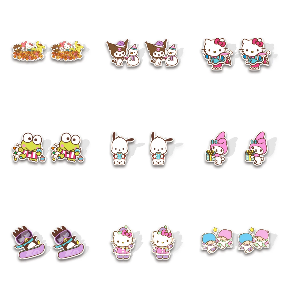 

W Sanrio Acrylic Earrings Season New Accessories For Women Colorful Interest Earrings Fashion Jewelry