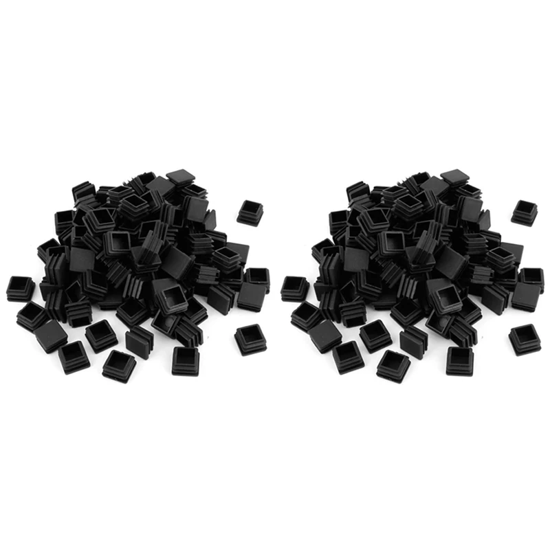 400Pcs 1 Inch Square Tube End Cap Plastic Plugs Tube End Caps Post Pipe Cap Cover Tubing Insert Chair Glide Plugs