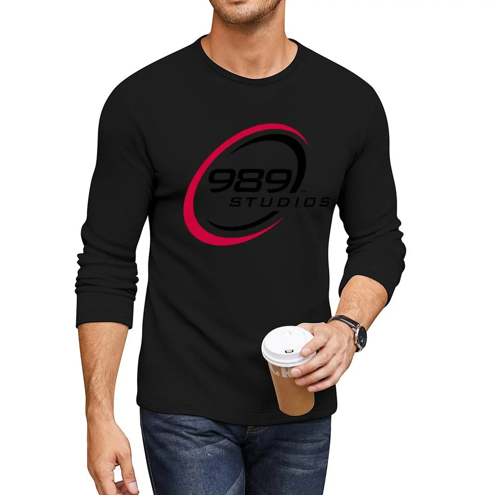 

989 Studios Logo Long T-Shirt oversized t shirts quick drying t-shirt tees customized t shirts plain white t shirts men