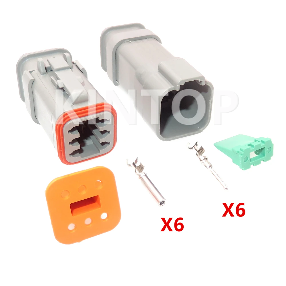 1 Set 6 Pins AC Assembly Automotive Wiring Harness Socket DT04-6P-E008 DT04-6S-E008 Car Pump Waterproof Connector With Wires