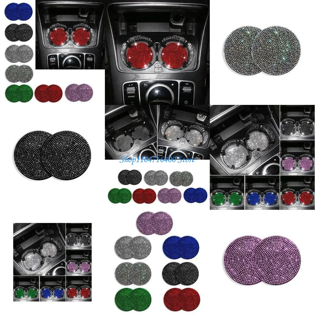 

y1gd Universal 2Pcs Car Cup Bottle Holder Anti-slip Mat Silica Set Car Interior Accessories For Van Home Office 2.75"