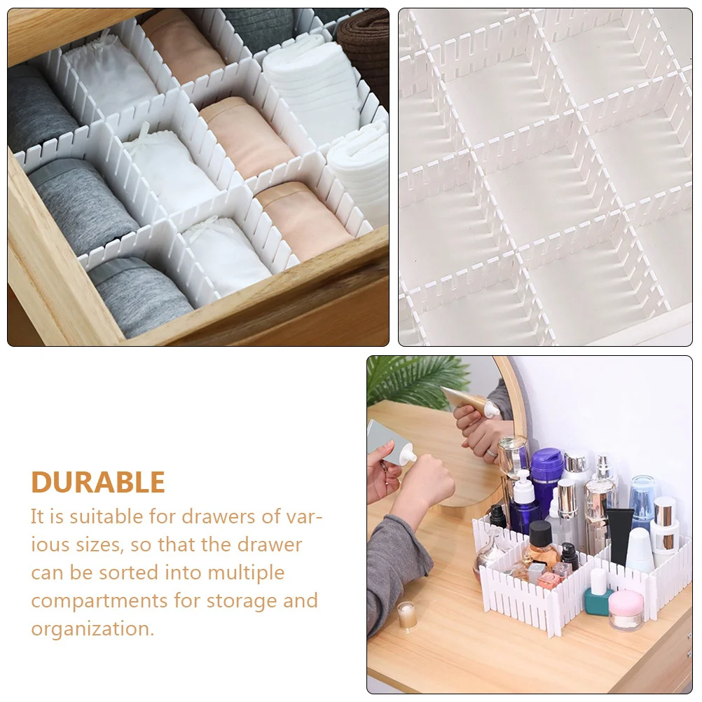 

8Pcs Sub-Grid Plastic Drawer Dividers Adjustable DIY Organizer Household Storage Separators for Drawer Organization