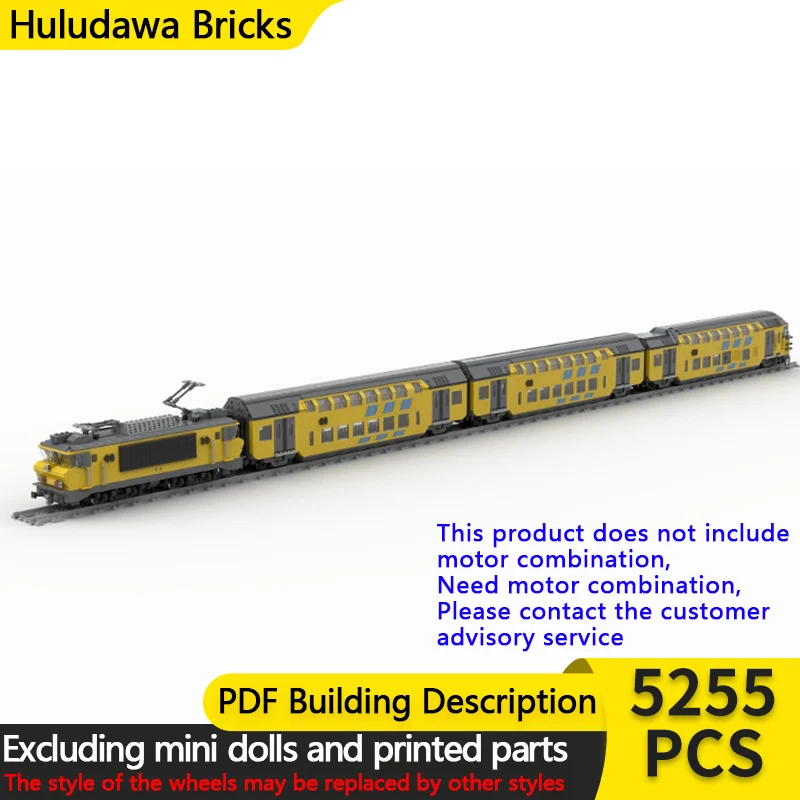 City Car Model MOC Building Bricks Dutch Rail Double-Decker Train Modular Technology Children Holiday Gifts Assemble Toys Suit