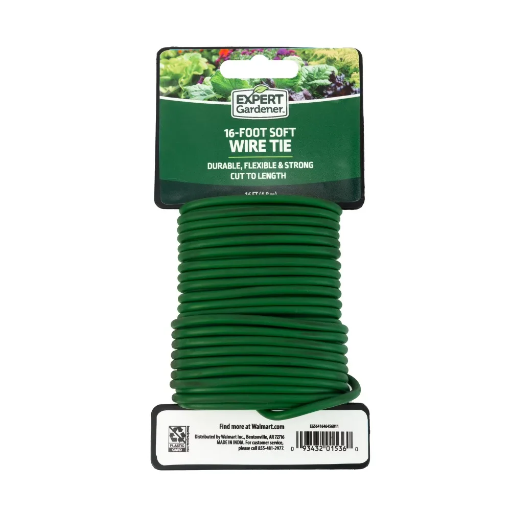 

Metal Garden Twist Tie Wire for Outdoor Plants Flexible Weather Resistant Green 16 ft Long Support Stems Vine