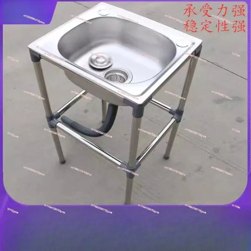 Simple wash basin table Integrated stainless steel face wash basin shelf Bathroom wash table Movable sink