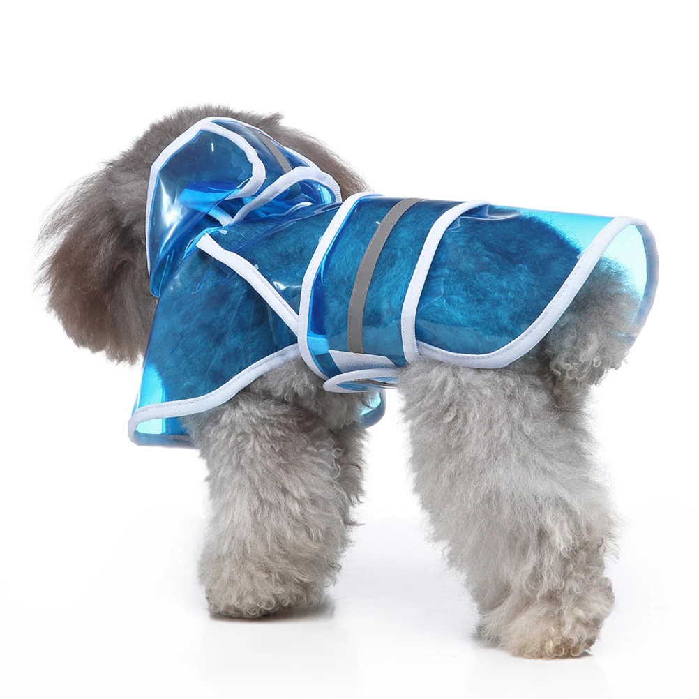 

Waterproof Dog Raincoat With Reflective Safety Strips Comfortable Pet Jacket For Outdoor Walking
