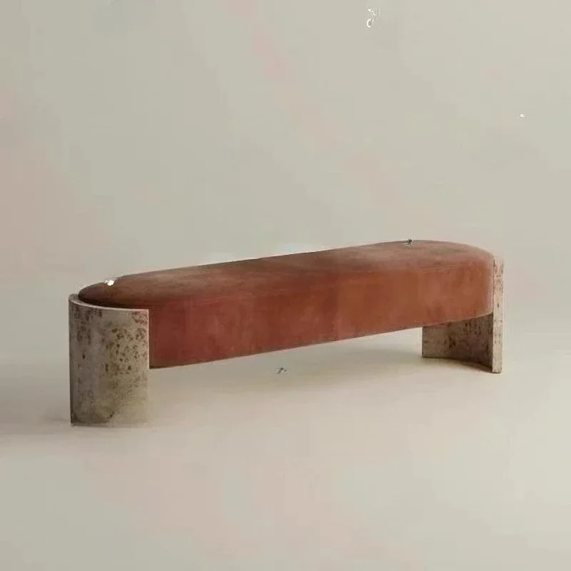 YYMThe entrance is antique, solid wood enters the house to change shoes, design, creative bench bedroom