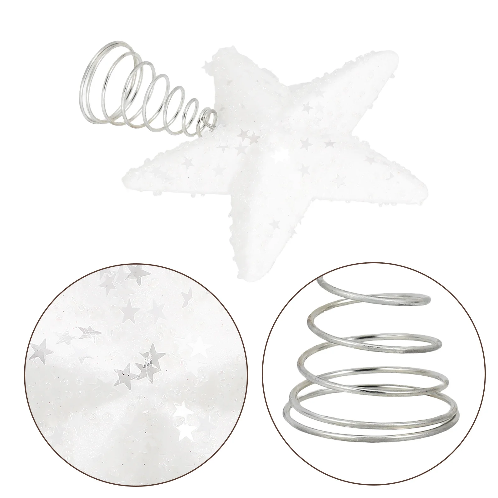 

Christmas Tree Star Topper Glitter Lightweight Foam Iron Xmas Tree Decoration Holiday Ornament Christmas Star Ornament