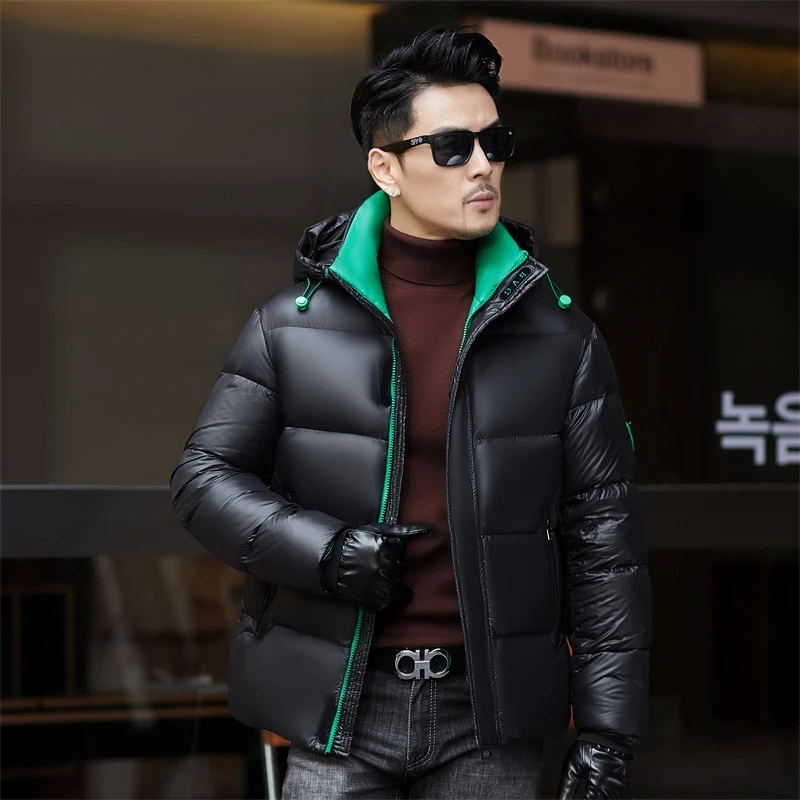 2024 new arrival winter jacket 90% white duck down jackets men,mens fashion thicken warm parkas White and black winter down coat