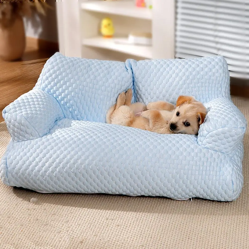 

Durable Pet Bed Pet Sofa Bed Ice Silk Pet Bed Set for Small Medium Dogs Cats Summer Sleeping Comfort for Furry Friends Soft