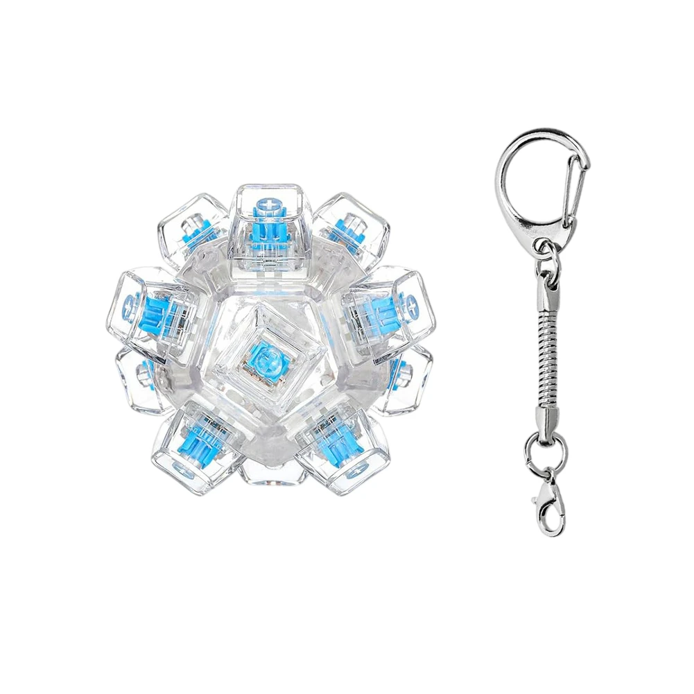 12 Key Keyboard Button Finger Clicker LED Keyboard Keychain Fidget Toy Keyboard Switch Tester For Anxiety Relief Keyboard Button