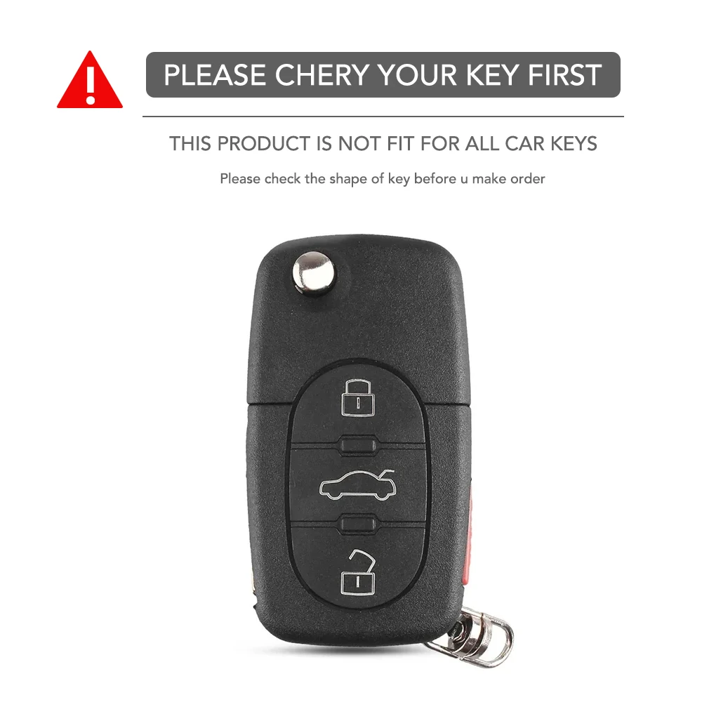 Silicone Car Flip Key Fob Cover Case For Audi A2 A3 S3 A4 S4 A6 S6 RS6 A8 Tt Allroad 3 Buttons Folding Remote Holder