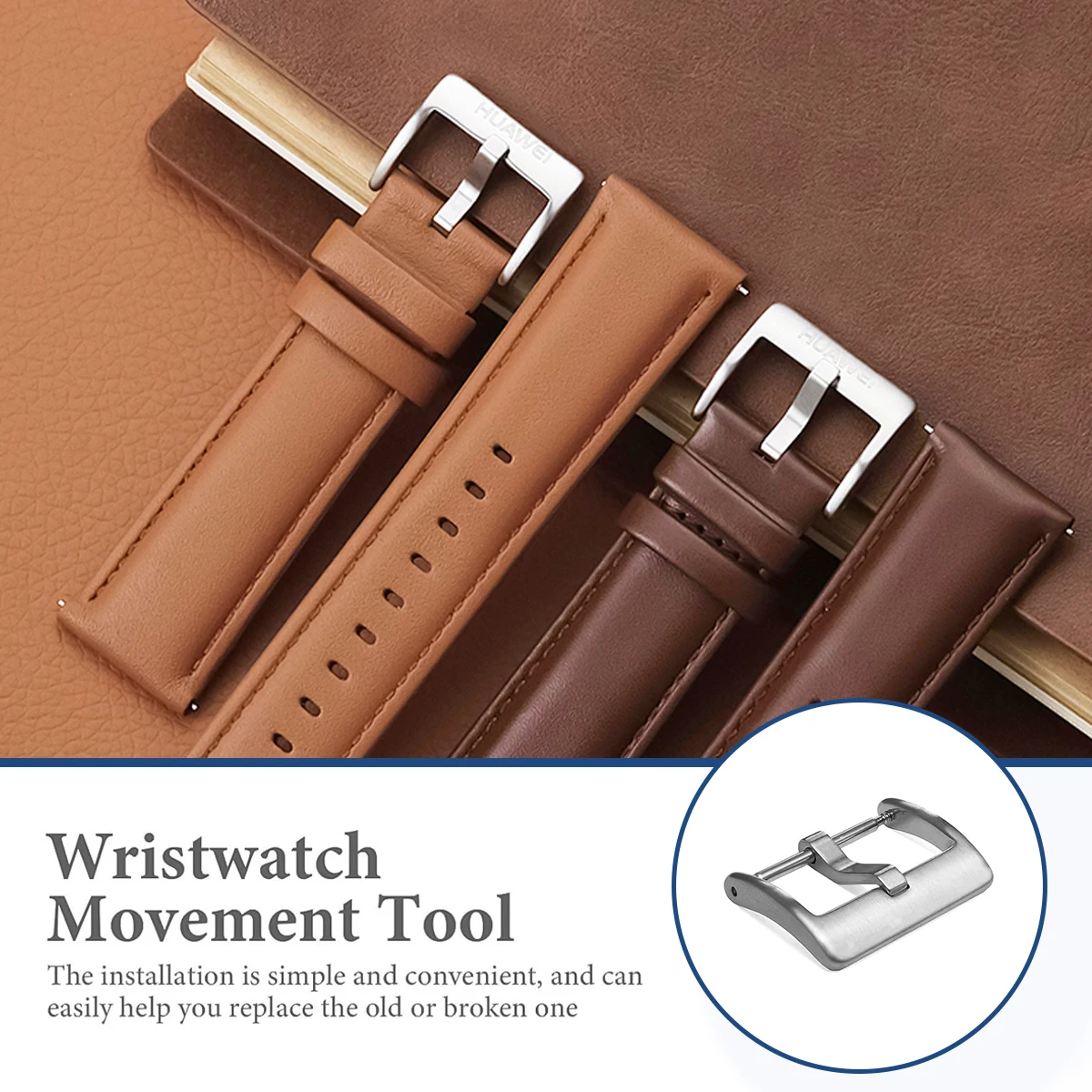 NEW Watch Band Metal Buckle 18 20 22mm Strap Solid Square Button Silver Stainless Steel Matte Polished wire drawing Clasp