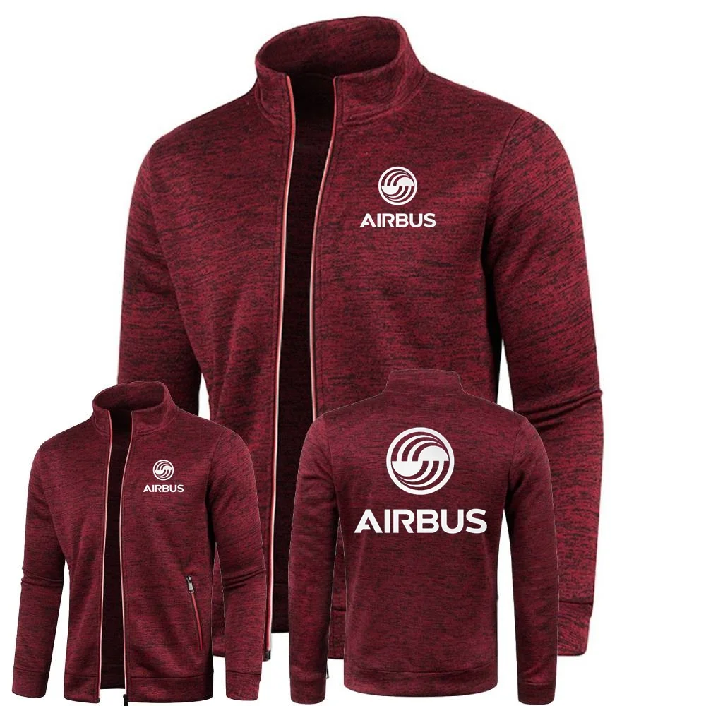 Malhas masculinas gola alta swea moletom com zíper jaquetas airbus aviação vôo airbusfan a320 velo sportwear cardigan