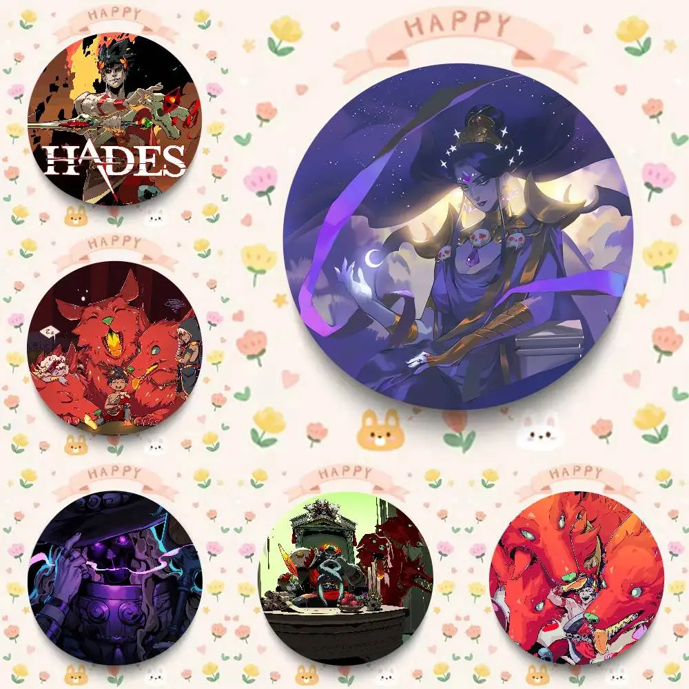 Game Hades Round Brooch Brooches Cartoon Badge Pins Backpack Hat Accessories Friend Gift