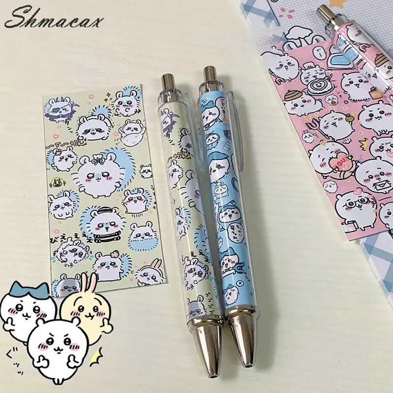 Cartoon Anime Chiikawa Press Pen Hachiware Usagi Cute Gel Pen Student 0.5mm Roll Paper Pens Children Back To School Gifts