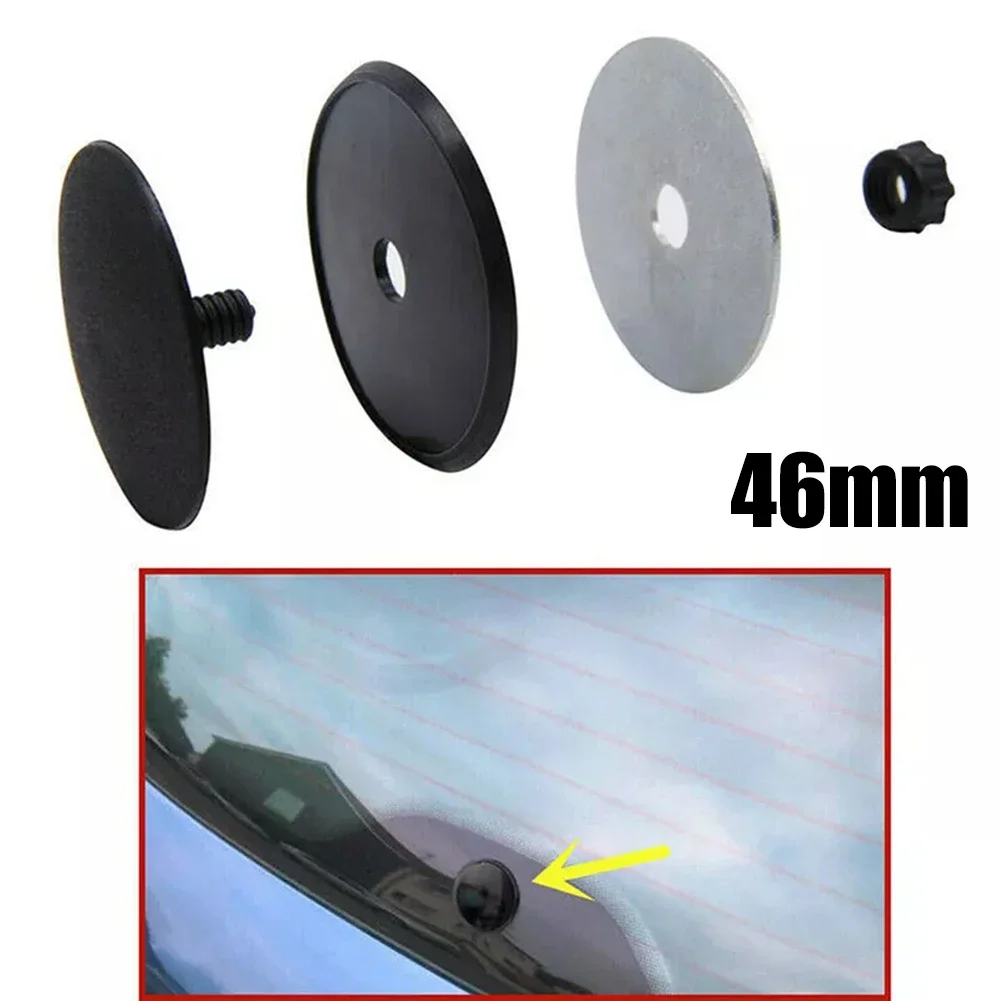 Black Car Rear Windscreen Wiper Hole Plug Antenna Hole Cover Plug Wiper Cover Wiper Cap 46mm Replace Car Accessories