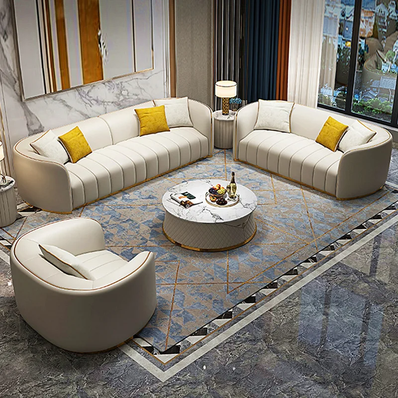 Le design recommande un canapé simple post-moderne, art italien léger et luxueux en cuir