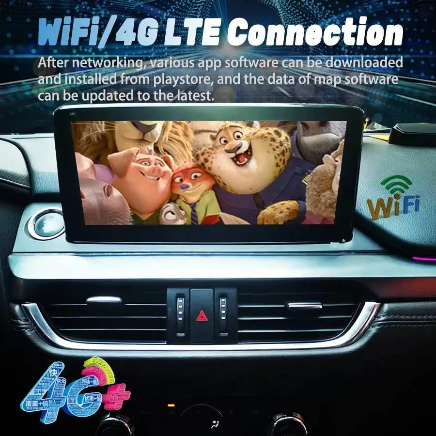 10.25''  For Mazda 6 Atenza 2016-2019 Qled Screen Car Radio Android 14 GPS Video Player Support WiFi+4G Bluetooth Connect 256GB