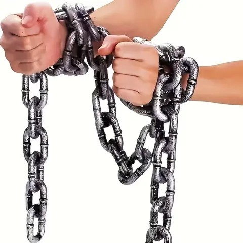 1.8M Halloween Simulation Chain Party Layout Decor Plastic Barrier Chain Halloween Performance Stage Props Costume Accessory