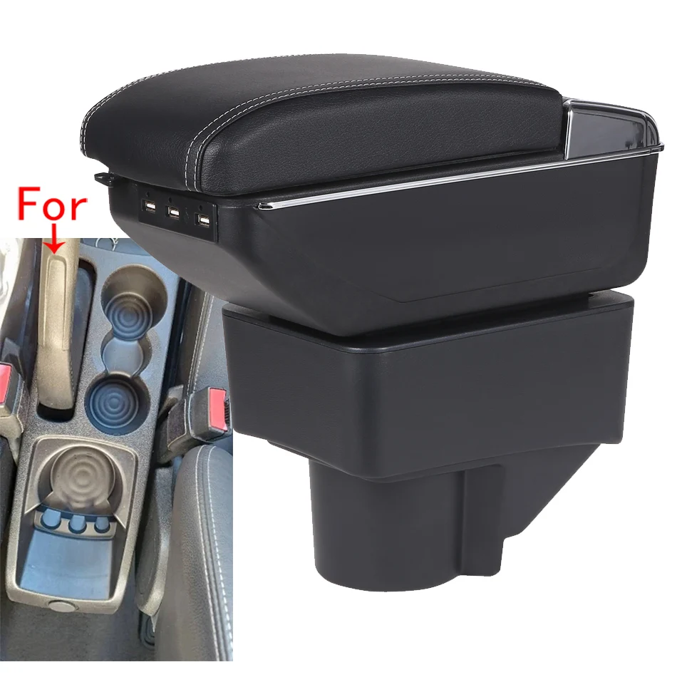 For Ford Fiesta Armrest Box For Ford Fiesta 3 Car Armrest 2011-2018 Car Storage Box Accessories PU Leather easy installation